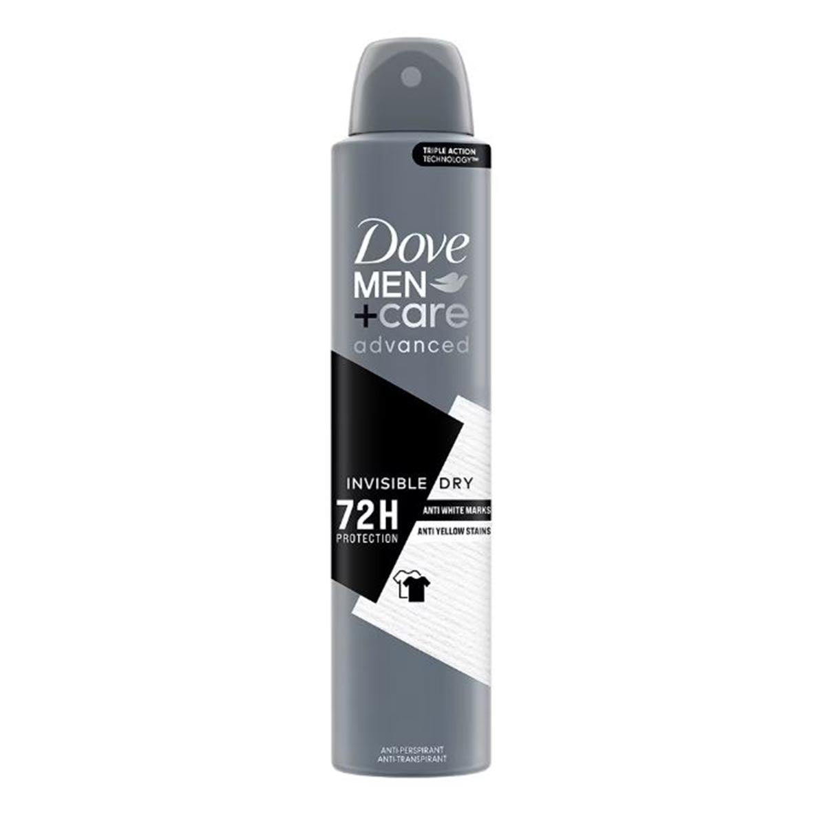 Dove Men Advanced Invisible Dry 72H Spray Anti-Amarillos Anti-Transpirante 200Ml Vaporizador